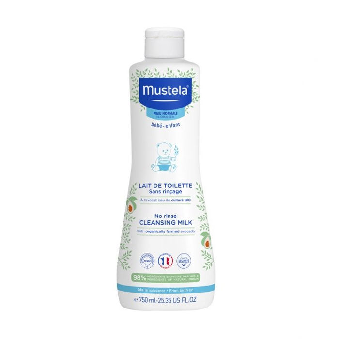 Image of Mustela Bébé Toiletmelk Zonder Spoelen - Normale Huid 750ml 