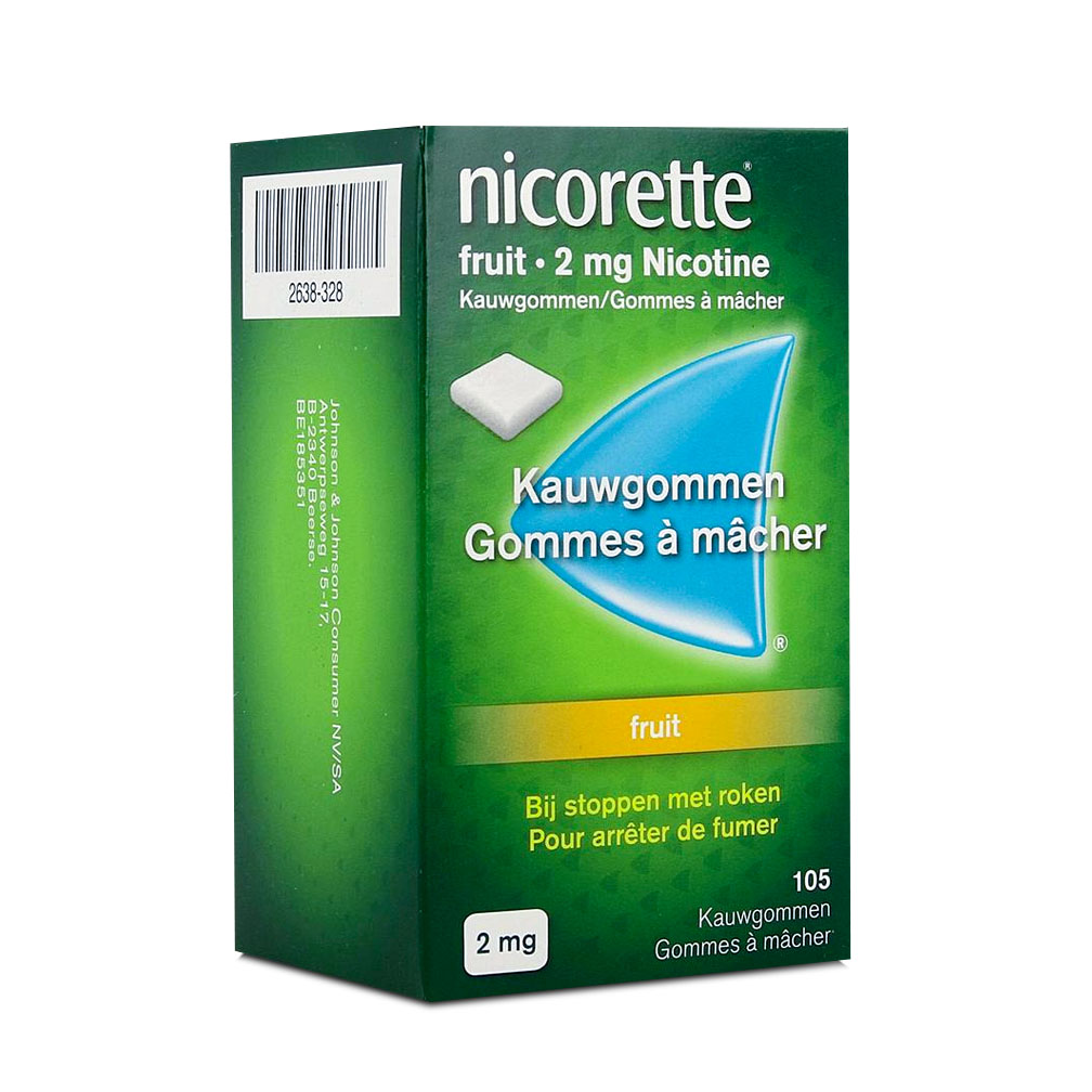 Image of Nicorette 2mg Fruit 105 Kauwgommen 