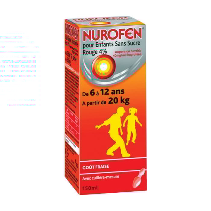 Image of Nurofen Kind Suikervrij Rood 4% Suspensie 100ml