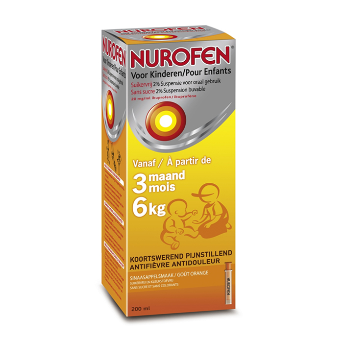 Image of Nurofen Kind Suikervrije Suspensie 3+ Maand - Sinaasappel 200ml 