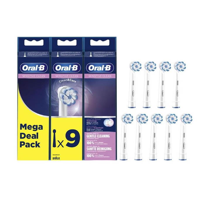 Image of Oral-B EB60 Sensitive Clean Opzetborstels Promopack 9 Stuks 