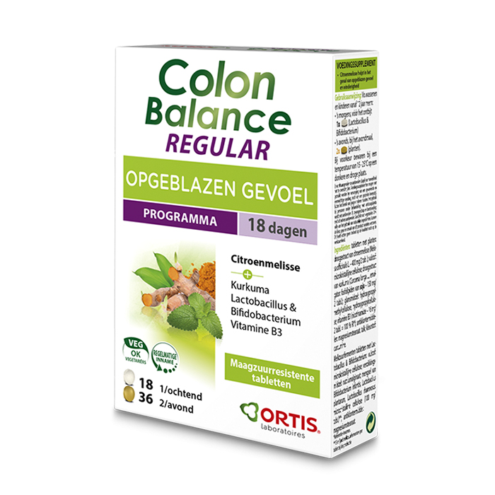 Image of Ortis Colon Balance Regular Opgeblazen Gevoel 36 Tabletten 