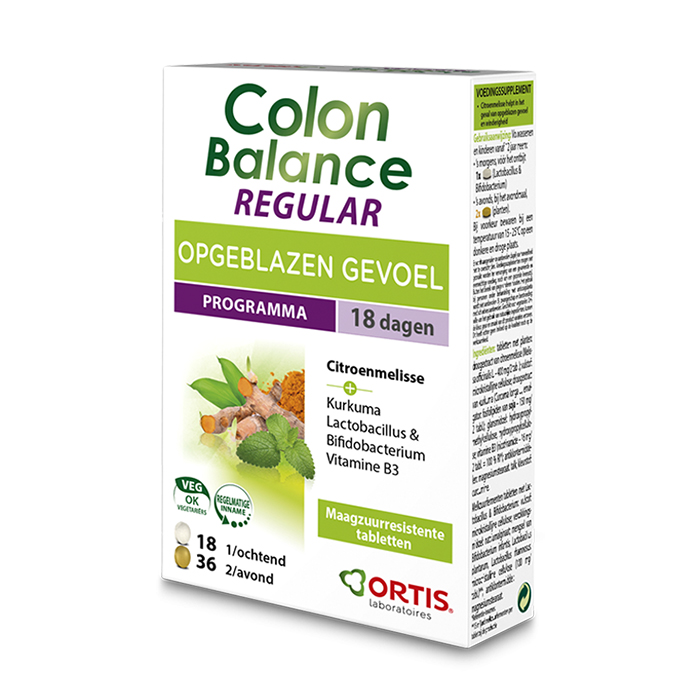 Image of Ortis Colon Balance Regular Opgeblazen Gevoel 36 Tabletten