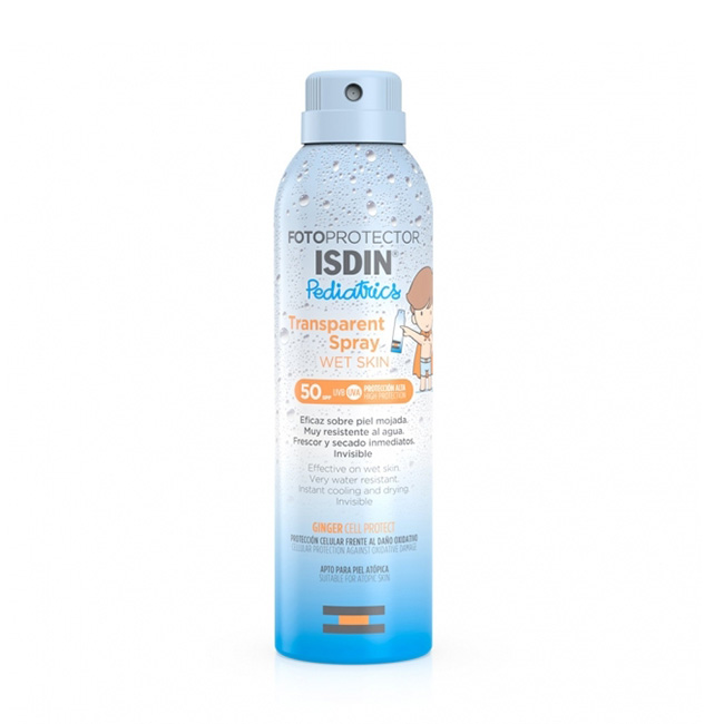 Image of Isdin Fotoprotector Pediatrics Wet Skin Transparante Spray SPF50 250ml 