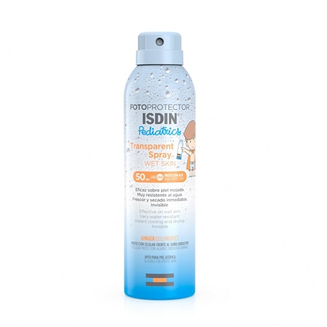 Image of Isdin Fotoprotector Pediatrics Wet Skin Transparante Spray SPF50 250ml