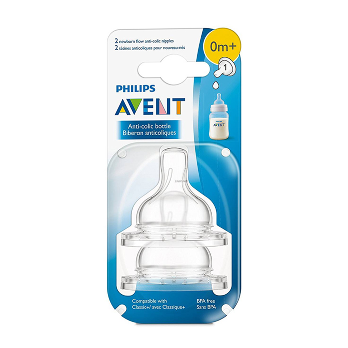 Image of Philips Avent Classic+ Anti-Colic Zuigspeen 0M+ - Toevoer Pasgeborenen - 2 Stuks