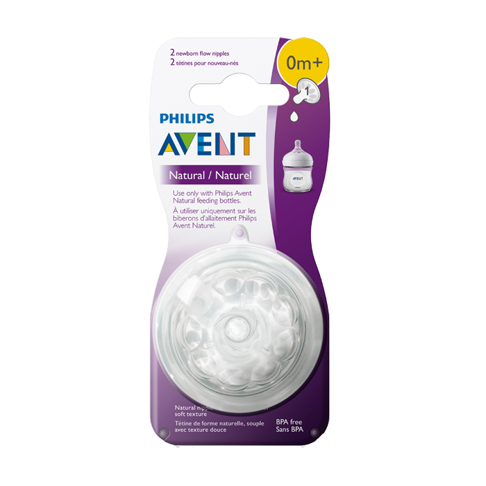 Image of Philips Avent Natural Zuigspeen 0M+ - Pasgeborenen - 2 Stuks