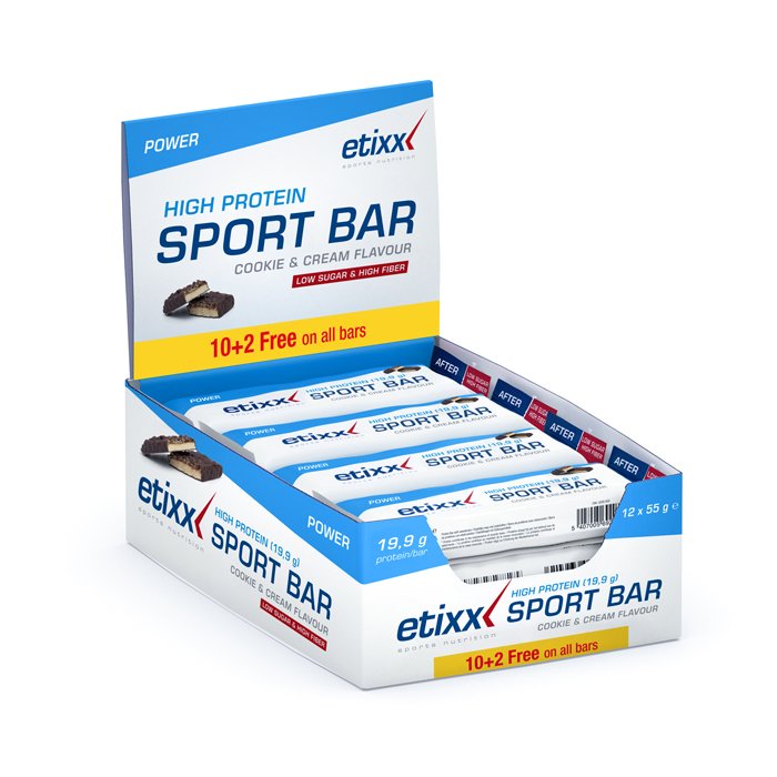 Image of Etixx High Protein Bar Cookie &amp; Cream Promo 10+2 GRATIS