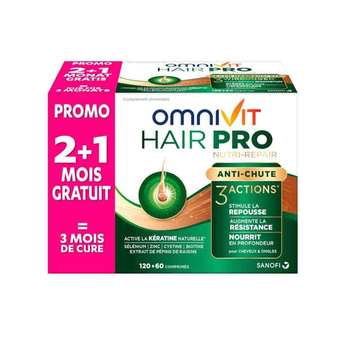 Image of Omnivit Hair Pro Nutri-Repair 120 Tabletten + 60 Gratis 