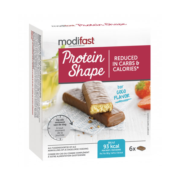 Image of Modifast Protein Shape Reep Melkchocolade/ Kokos 6x27g