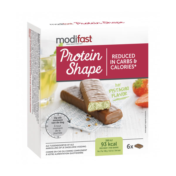 Image of Modifast Protein Shape Reep Melkchocolade/ Pistache 6x27g
