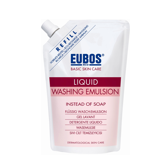 Image of Eubos Rode Vloeibare Wasemulsie Navulling 400ml 