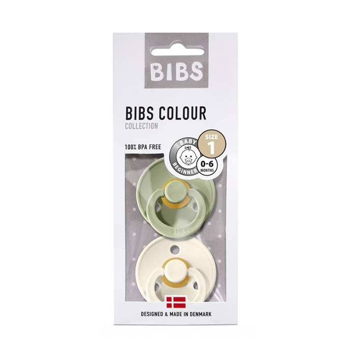 Image of Bibs Fopspeen Duo Sage/Ivory 0-6M 2 Stuks