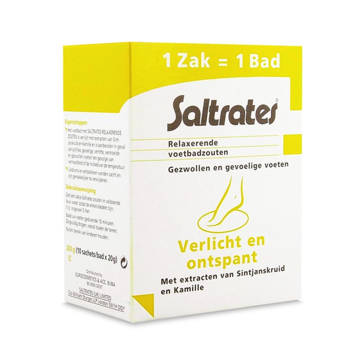 Image of Saltrates Relaxerende Voetbadzouten 10x20g Zakjes