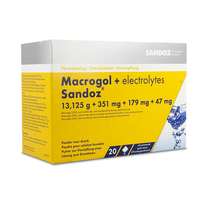 Image of Macrogol + Elektrolyt Sandoz Citroen 20 Poederzakjes