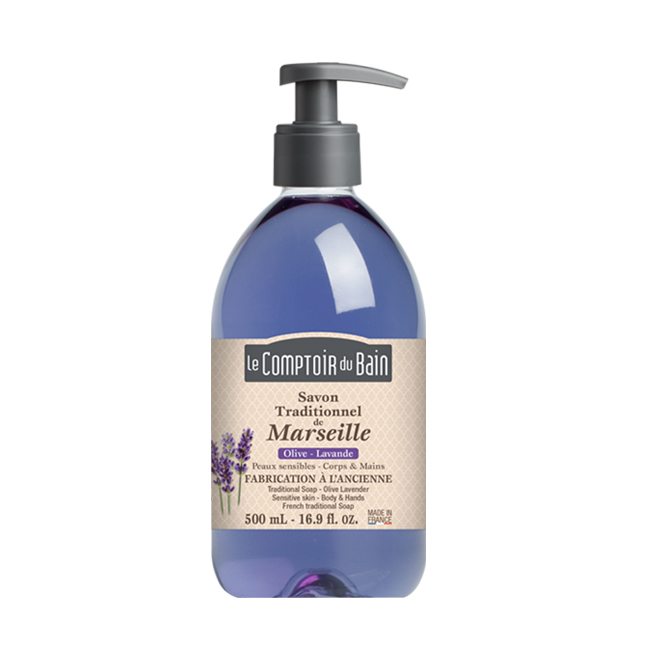 Image of Le Comptoir Du Bain Traditionele Marseille Zeep Olijf-Lavendel 500ml