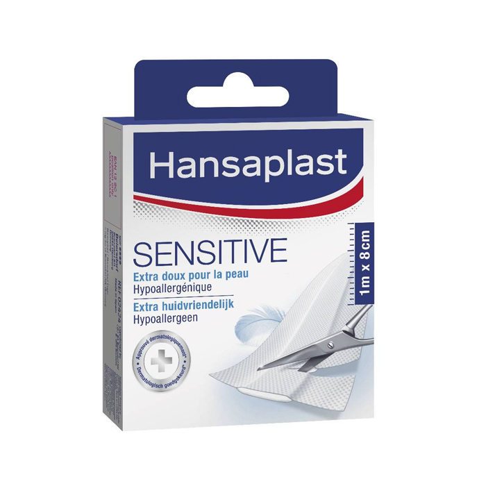 Image of Hansaplast Sensitive Pleisters Extra Huidvriendelijk 1mx8cm 