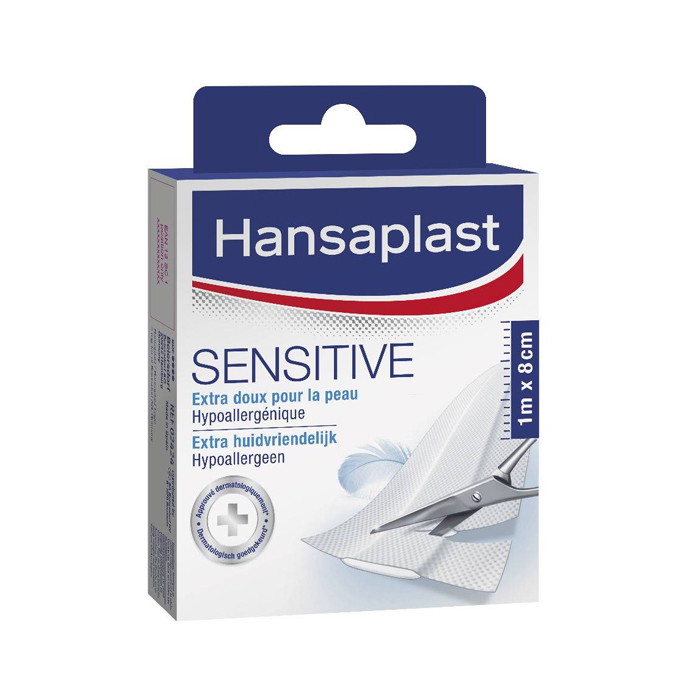 Image of Hansaplast Sensitive Pleisters Extra Huidvriendelijk 1mx8cm