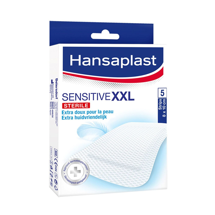 Image of Hansaplast Sensitive XXL Pleister 8x10cm 5 Strips 