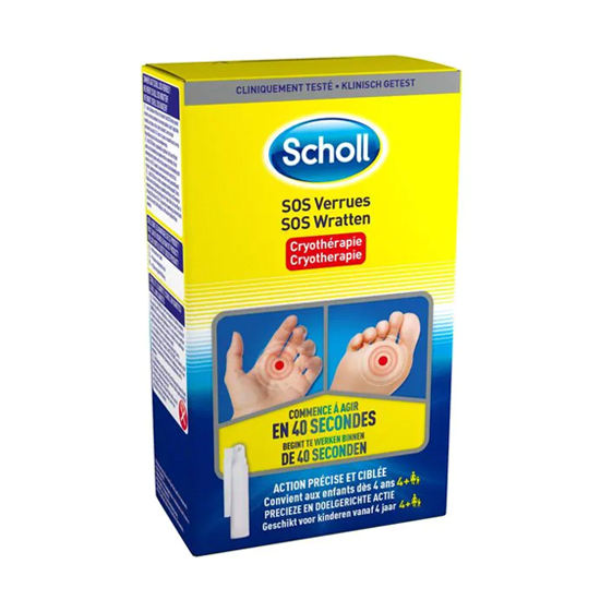 Image of Scholl SOS Wratten Handen &amp; Voeten Cryotherapie Spray 80ml + 16 Applicators 