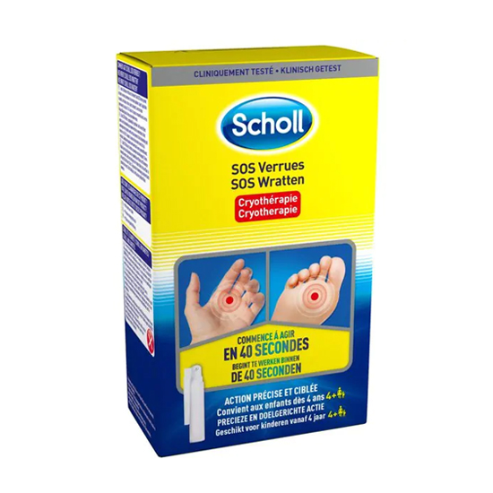 Image of Scholl SOS Wratten Handen &amp; Voeten Cryotherapie Spray 80ml + 16 Applicators