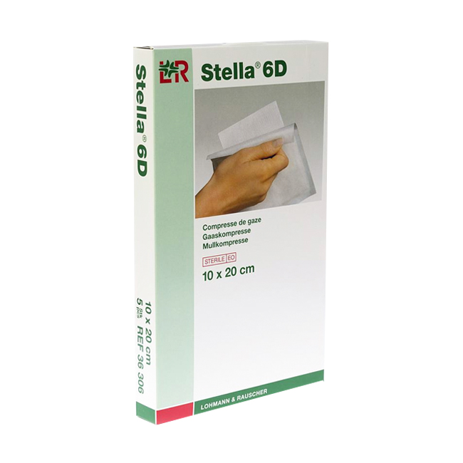 Image of Stella 6D Steriele Gaaskompressen 10x20cm 5 Stuks 