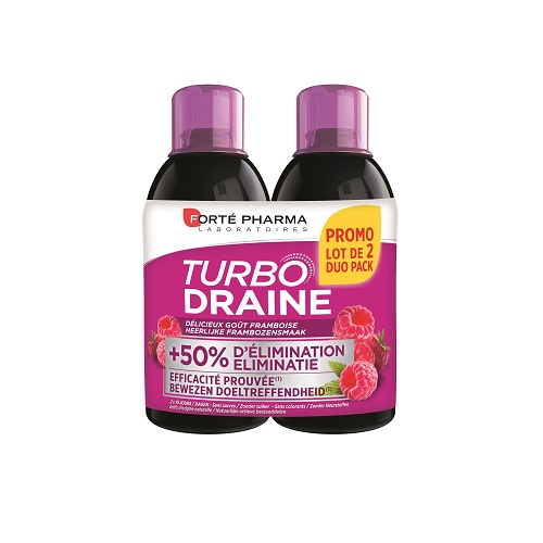 Image of Forté Pharma Turbodraine Framboos Duopack 2x500ml 