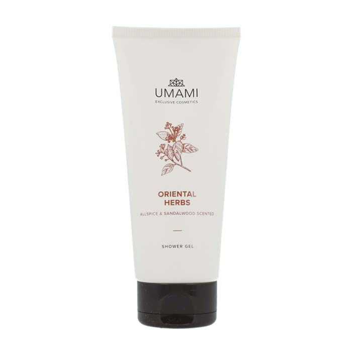 Image of Umami Oriental Herbs Douchegel Piment &amp; Sandelhout Tube 200ml 