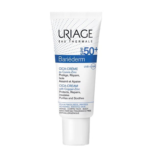 Image of Uriage Bariéderm Cica-Crème Met Koper/Zink SPF50+ Tube 40ml