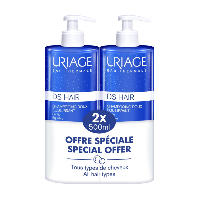 Image of Uriage DS Hair Zachte Evenwichtsherstellende Shampoo Promo 2x500ml 