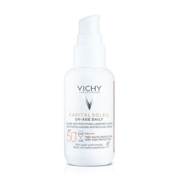Image of Vichy Capital Soleil UV-Age Daily Getinte Fluide SPF50+ - Lichte Tint - 40ml
