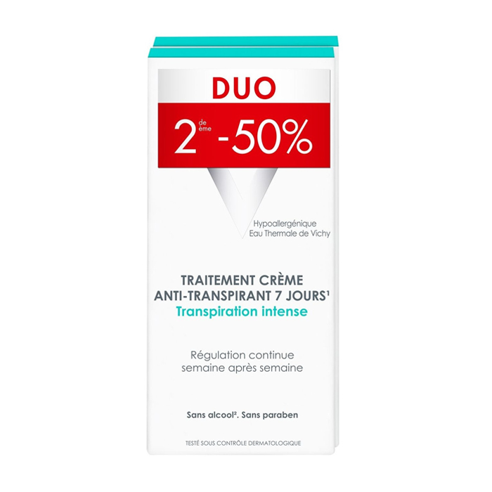 Image of Vichy Deodorant Crème Intense Transpiratie 7 Dagen Promo Duo 2de -50% 2x30ml 