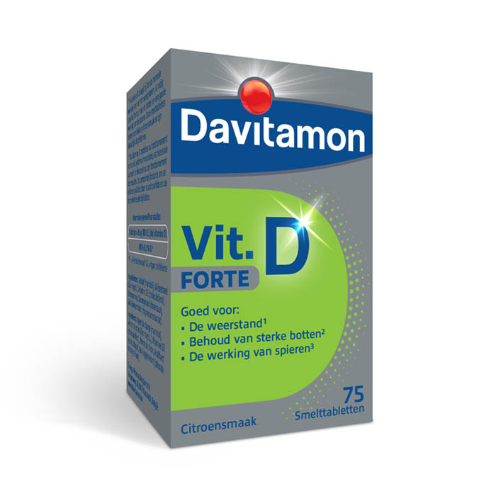 Image of Davitamon Vitamine D Forte Citroensmaak 75 Smelttabletten 