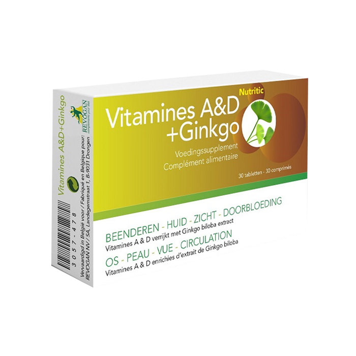 Image of Vitamines A&D + Ginkgo 30 Tabletten