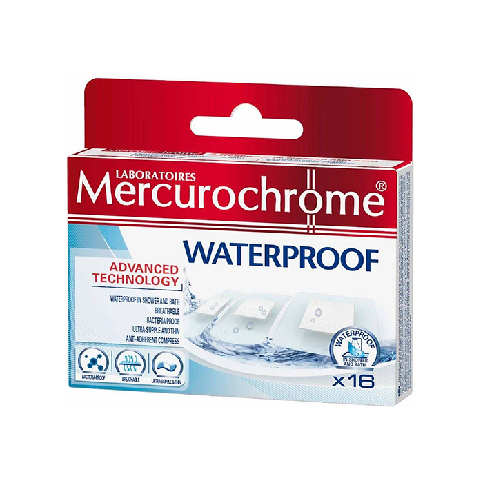 Image of Mercurochrome Waterproof Pleisters 16 Stuks 