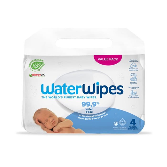 Image of WaterWipes Biologisch Afbreekbare Vochtige Doekjes 240 Stuks 