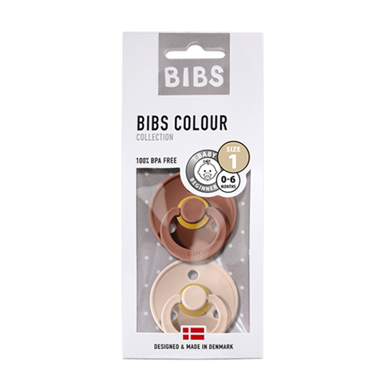 Image of Bibs Fopspeen Duo Woodchuck/ Blush 0-6M 2 Stuks 