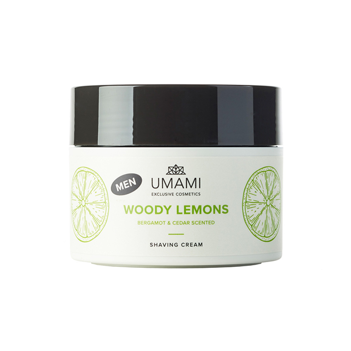 Image of Umami Woody Lemons Scheercrème Bergamot &amp; Ceder 250ml 