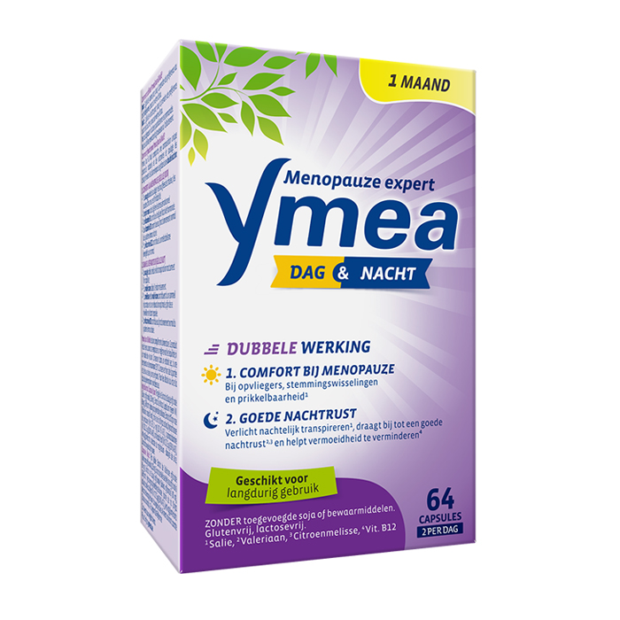 Image of Ymea Dag &amp; Nacht - Menopauze - Tegen opvliegers &amp; nachtelijk zweten 64 Capsules 