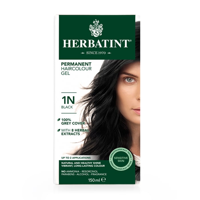 Image of Herbatint 1N Permanente Haarkleuring - Zwart 150ml 